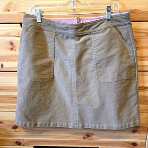 BODEN TAN LINED FAUX SUEDE A-LINE MINI SKIRT. SIZE 10.